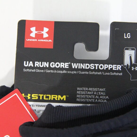 Under Armour Winter Gloves New Women Large Run Gore Windstopper - Picture 5 of 8
